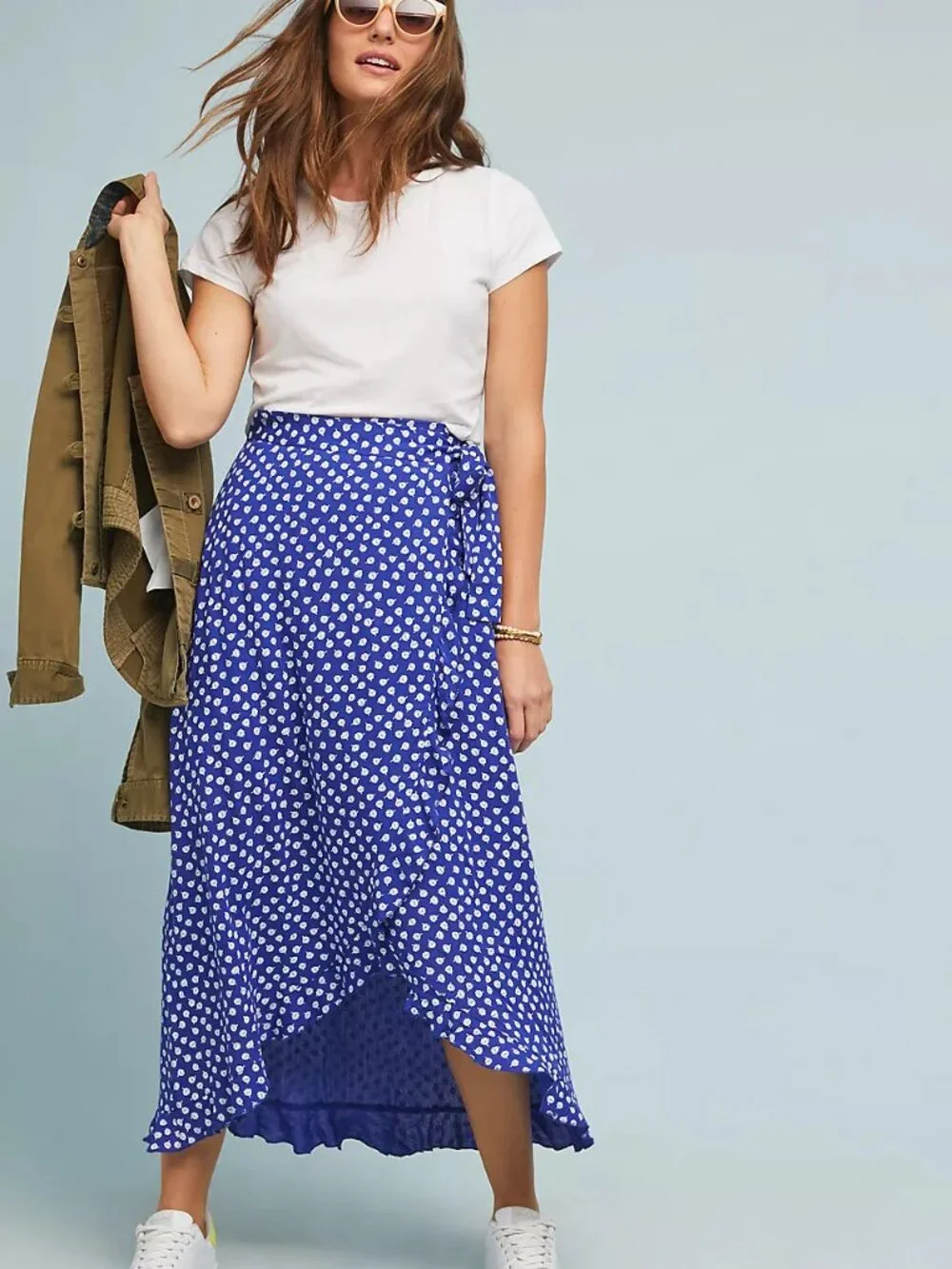 Antrhropologie Maeve Darcy Midi Wrap Skirt Set S